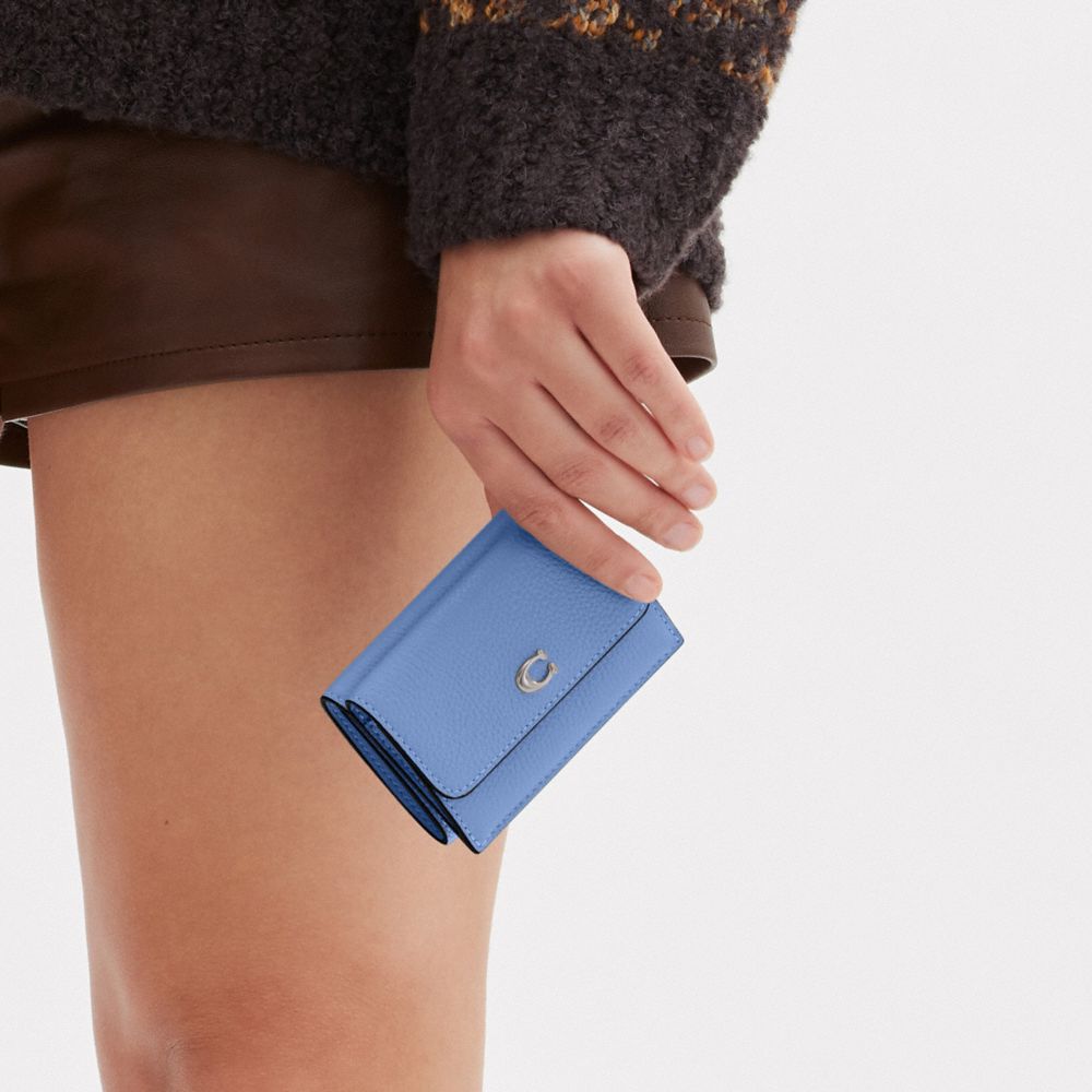 COACH®,ミニ トライフォールド ウォレット,ミニ財布(二つ/三つ折り),ﾐｽﾄ ﾌﾞﾙｰ