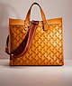 COACH®,RESTORED FIELD TOTE 40 WITH HORSE AND CARRIAGE,Refined Calf Leather,Father's day,Butterscotch,Front View