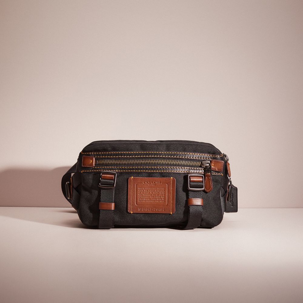 COACH®,RESTORED UTILITY PACK,Refined Calf Leather,Small,Black Copper/Black,Front View
