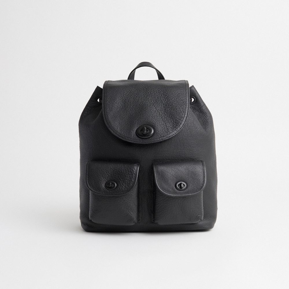 Coach mini turnlock rucksack black sale