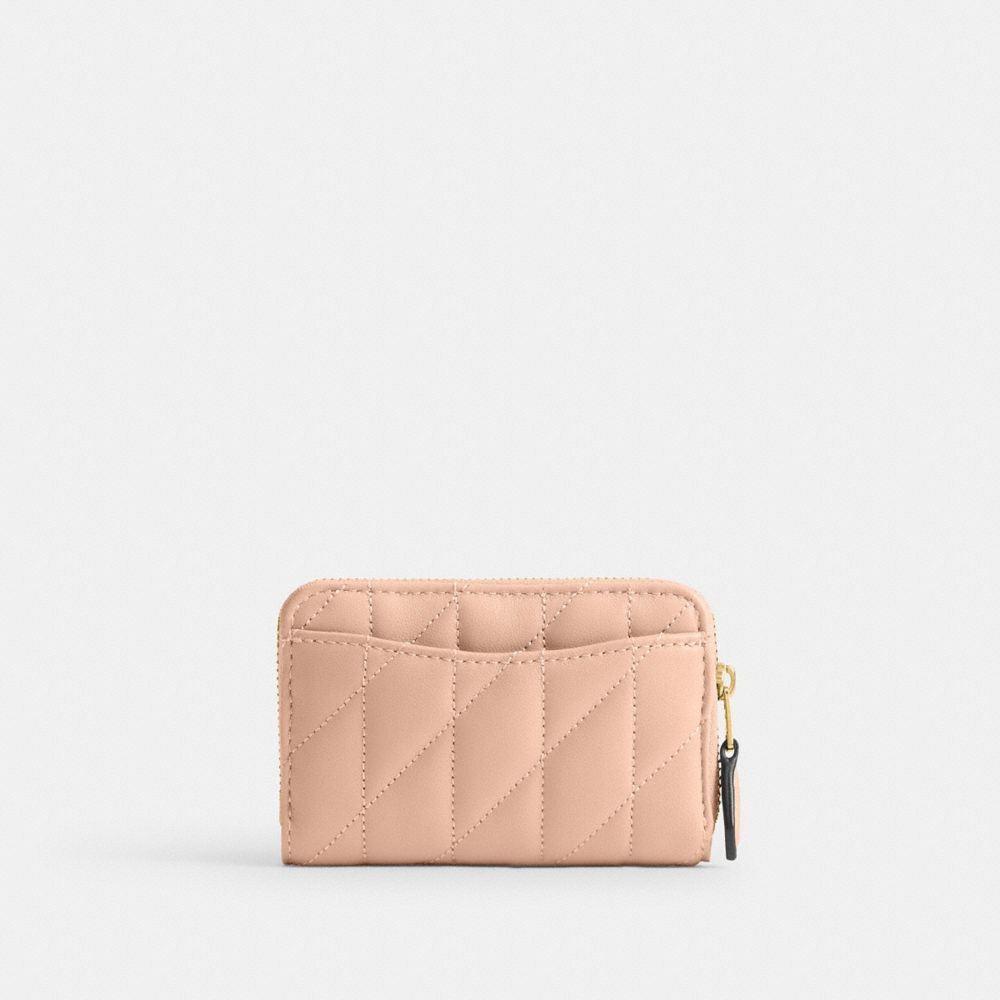 Coach Essential Small Zip Around Card Case With Pillow Quilting