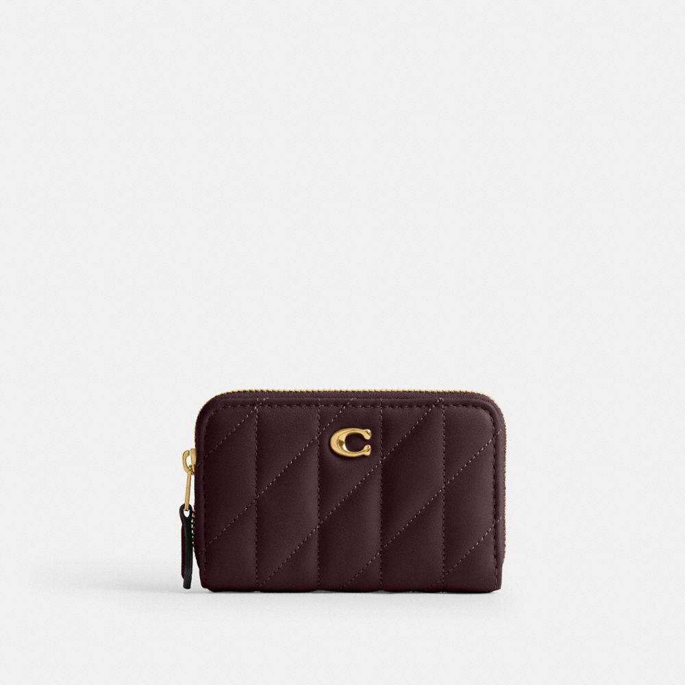 Coach Essential Small Zip Around Card Case With Pillow Quilting