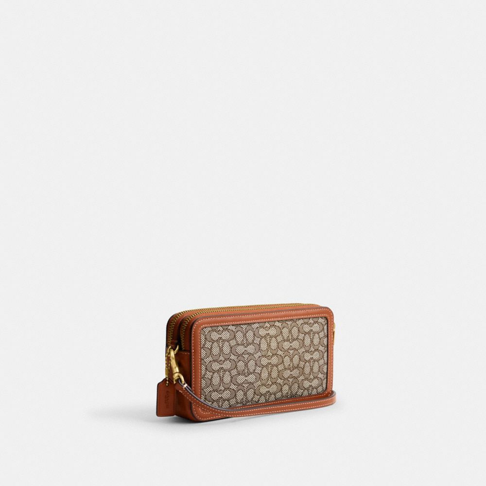 COACH®,Kira Crossbody Bag In Micro Signature Jacquard,,Angle View