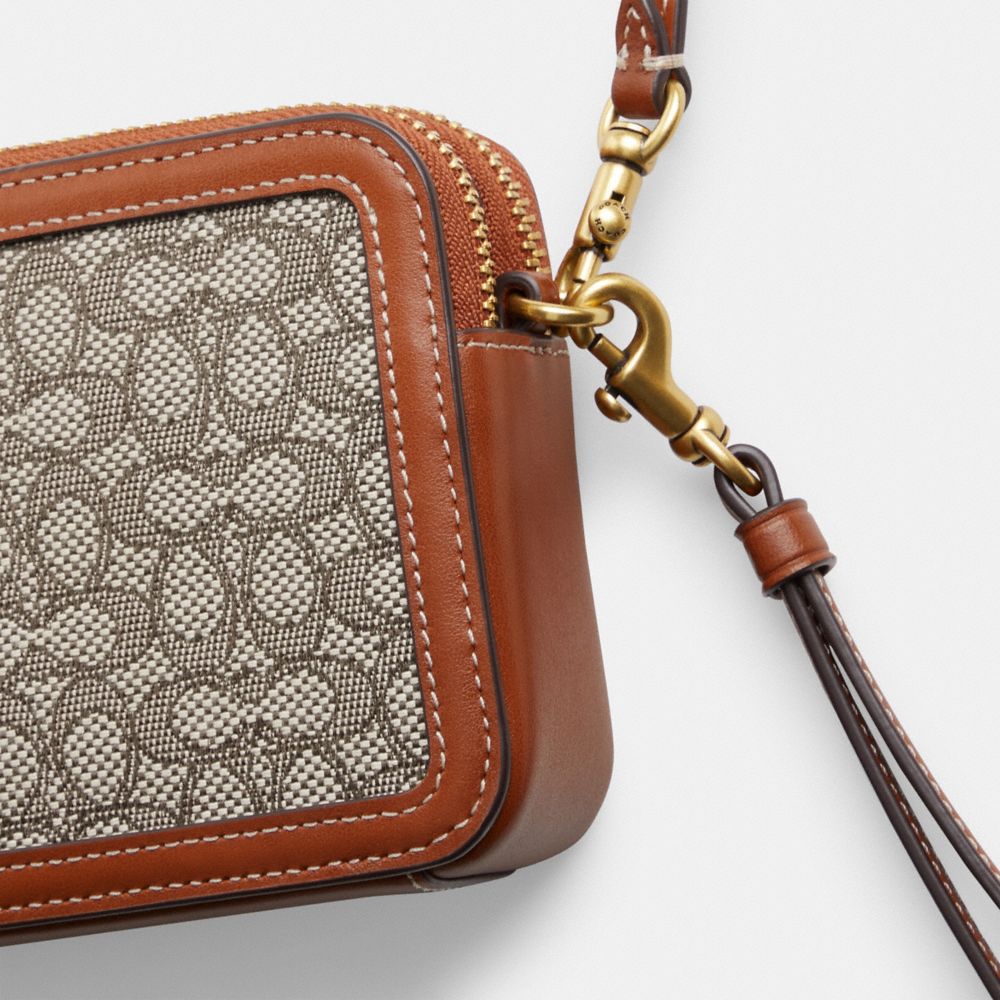 Coach Mini Signature Jacquard Tabby Shoulder Bag in Cocoa