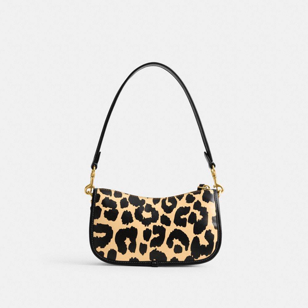 COACH®,Swinger Bag 20 With Leopard Print,,Back View