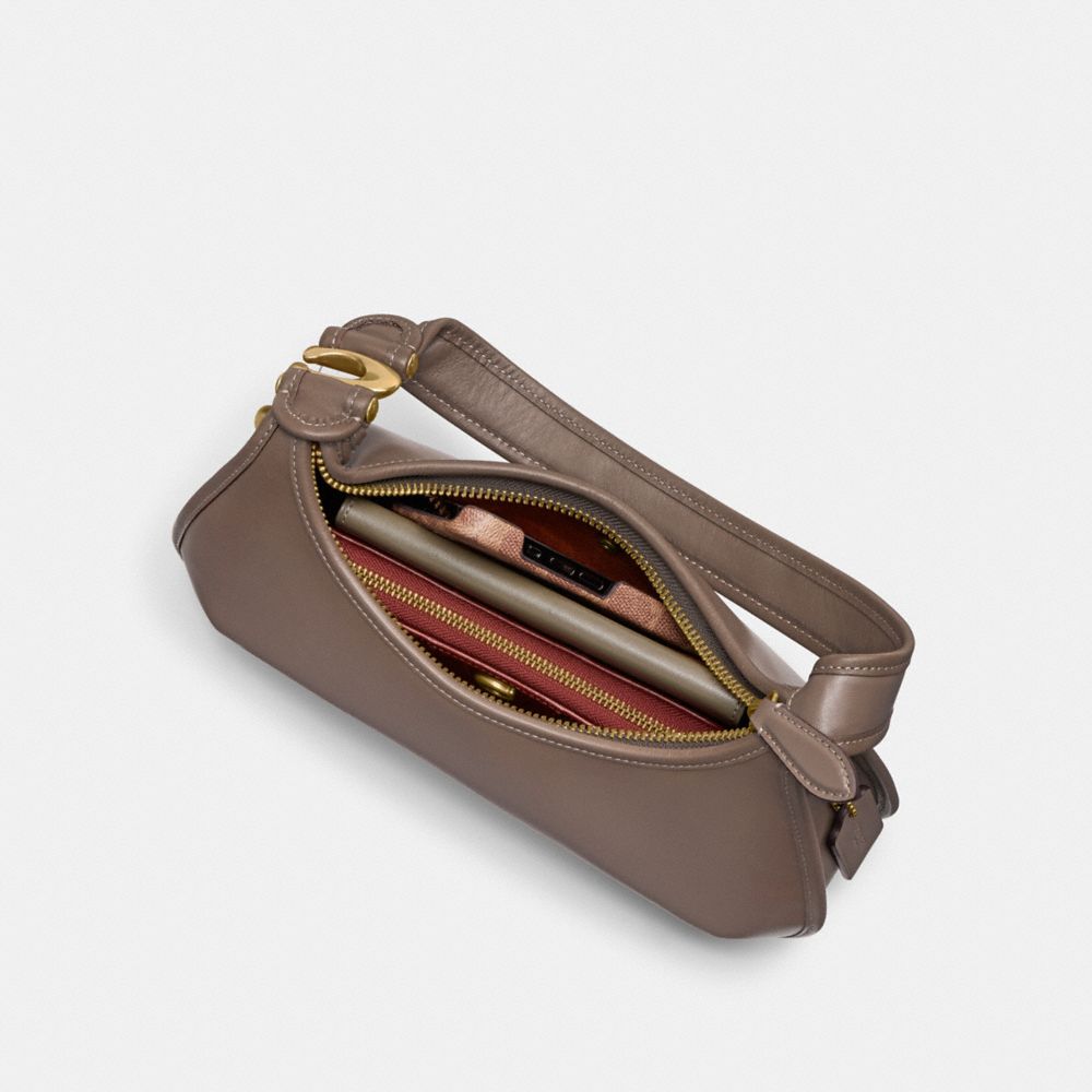 COACH®,Eve Shoulder Bag,Leather,Shoulder Bag,Metal,Logo,Day Party,,Inside View, Top View