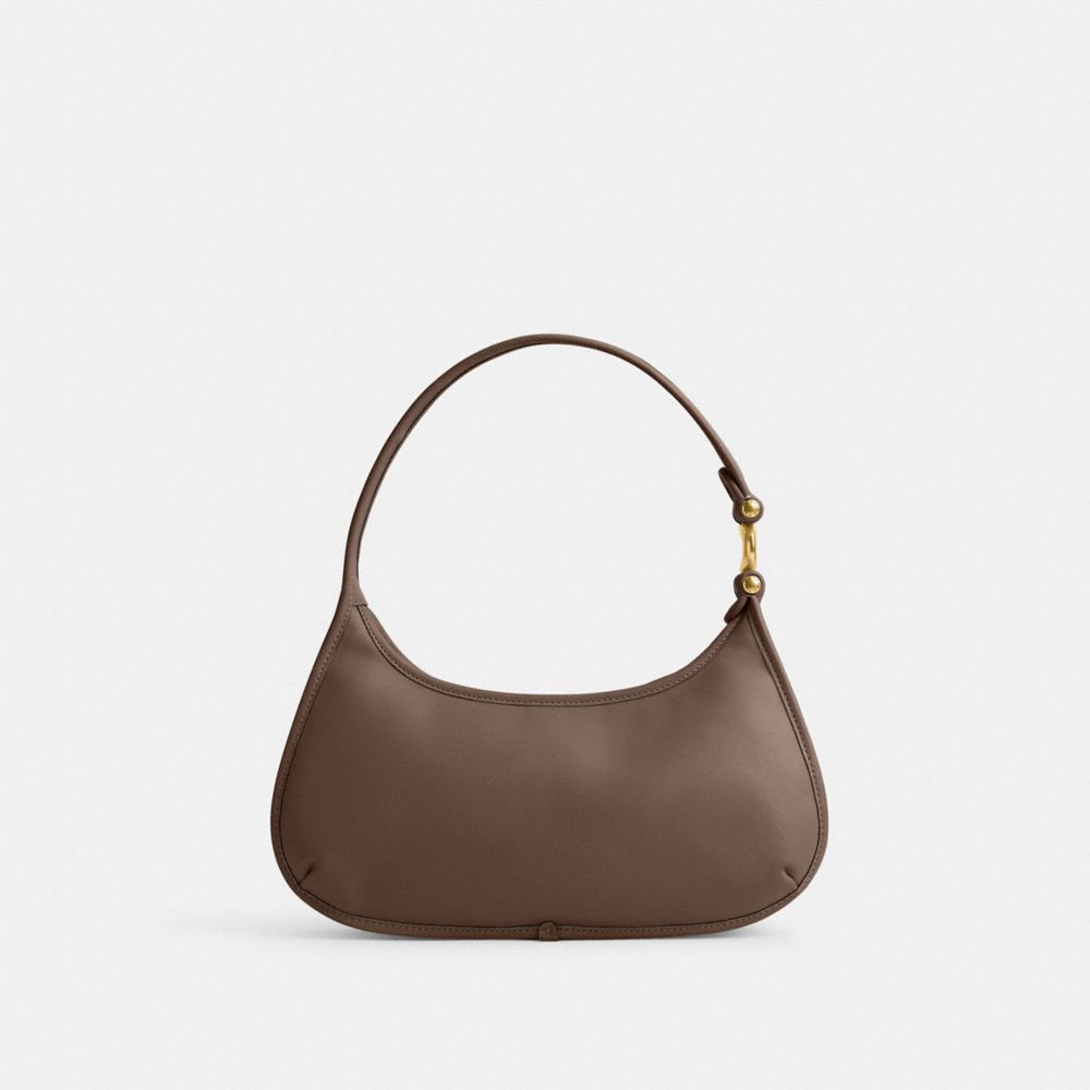 COACH®,Eve Shoulder Bag,Leather,Shoulder Bag,Logo,Metal,Day Party,Brown,Back View