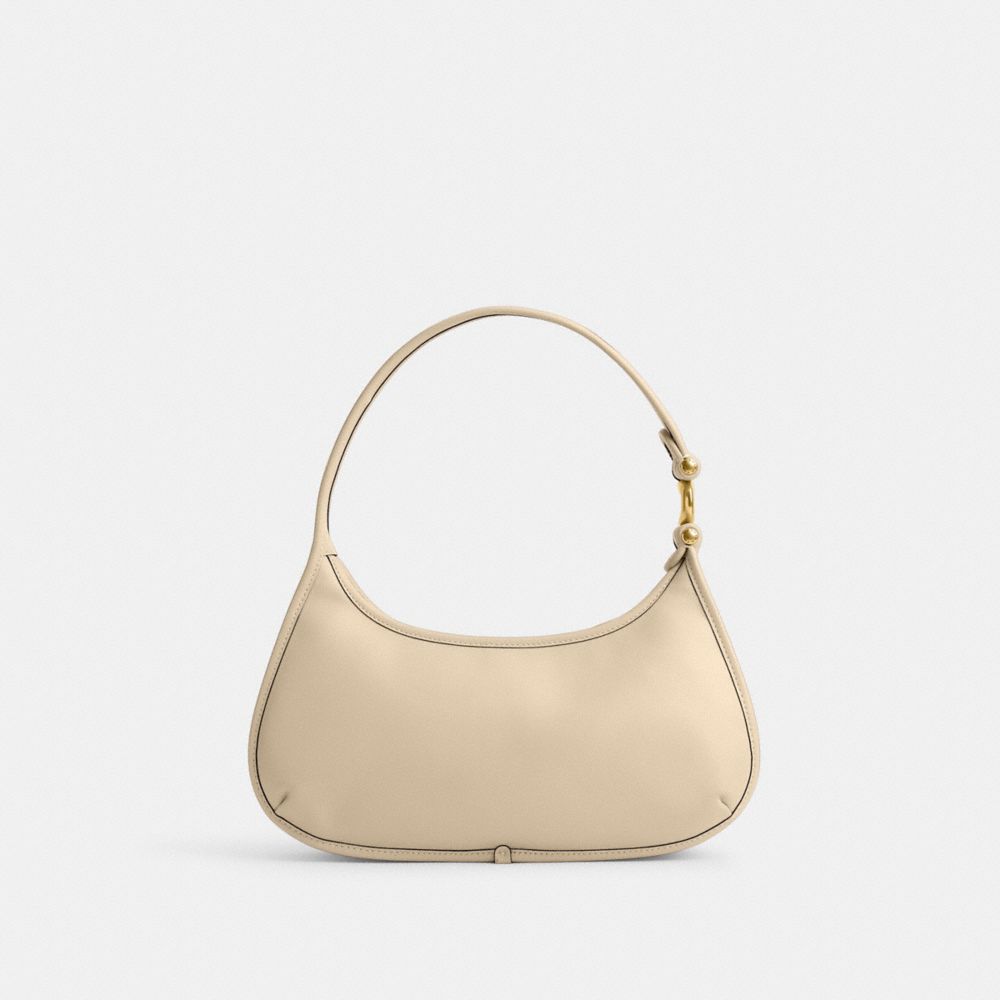 COACH®,Eve Shoulder Bag,Leather,Shoulder Bag,Logo,Metal,Day Party,Beige,Back View