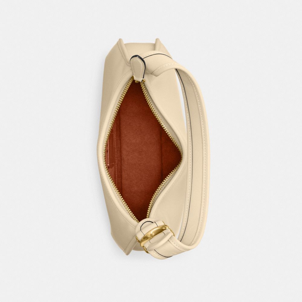 COACH®,Eve Shoulder Bag,Leather,Shoulder Bag,Logo,Metal,Day Party,Beige,Inside View,Top View