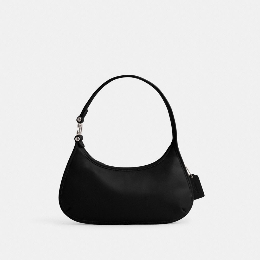 COACH®,EVE SHOULDER BAG,Glovetan Leather,Medium,Silver/Black,Front View