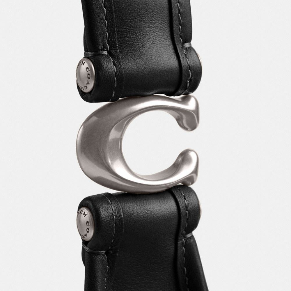 COACH®,Eve Shoulder Bag,Leather,Shoulder Bag,Logo,Metal,Day Party,Black,Closer View