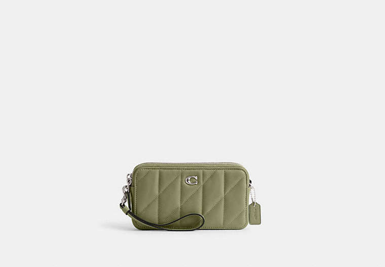 COACH®,KIRA CROSSBODY BAG WITH PILLOW QUILTING,Nappa leather,Mini,Light Antique Nickel/Moss,Front View