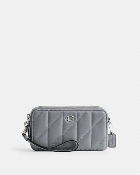 COACH®,KIRA CROSSBODY WITH PILLOW QUILTING,Nappa leather,Mini,Silver/Grey Blue,Front View