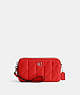 COACH®,KIRA CROSSBODY WITH PILLOW QUILTING,Nappa leather,Mini,Silver/Sport Red,Front View