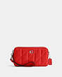 COACH®,KIRA CROSSBODY WITH PILLOW QUILTING,Nappa leather,Mini,Silver/Sport Red,Front View