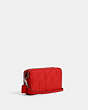 COACH®,KIRA CROSSBODY WITH PILLOW QUILTING,Nappa leather,Mini,Silver/Sport Red,Angle View