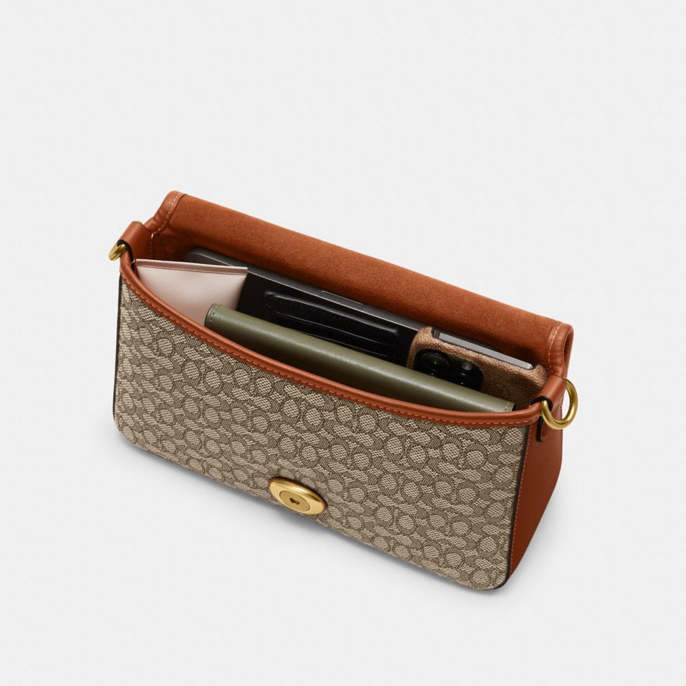 COACH®,Soft Tabby Shoulder Bag In Micro Signature Jacquard,,Inside View, Top View