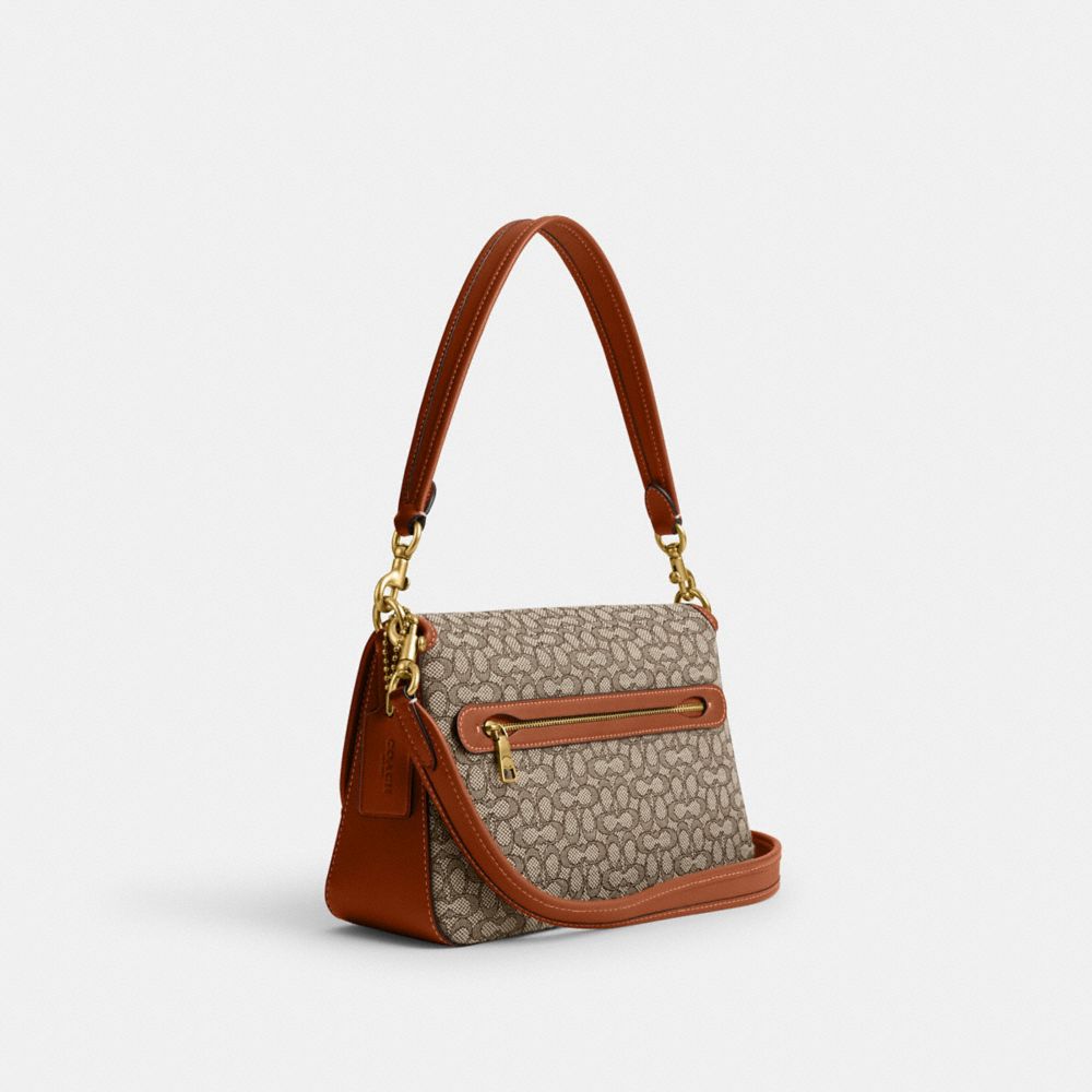 Shop COACH Soft Tabby Signature Monogram Jacquard Shoulder Bag