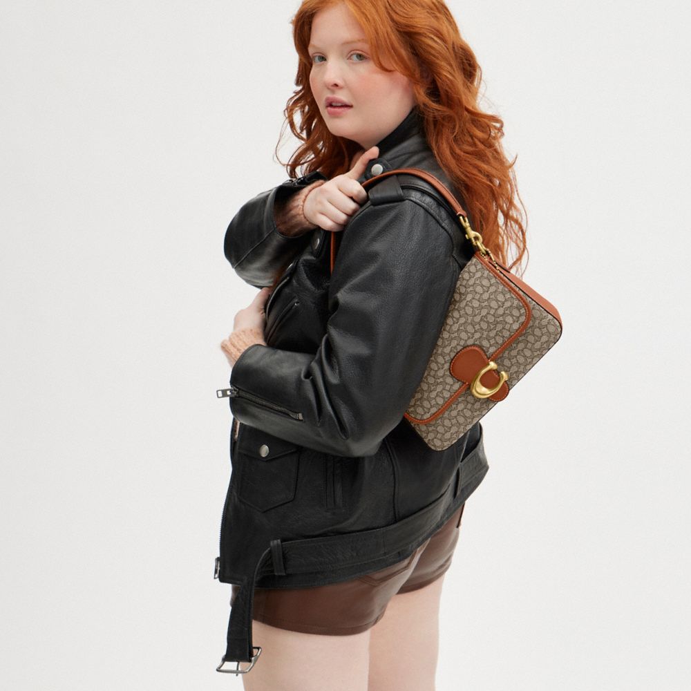 COACH®,Soft Tabby Shoulder Bag In Micro Signature Jacquard,,Detail View