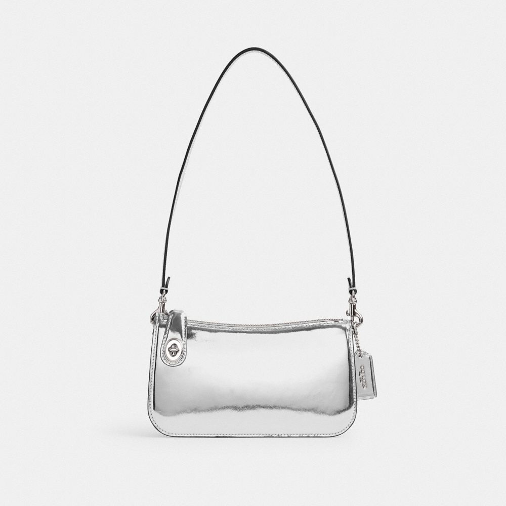 Coach Mirror Metallic Leather Penn - Silver