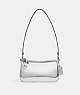 COACH®,PENN SHOULDER BAG IN SILVER METALLIC,Metallic Leather,Silver/Silver,Front View