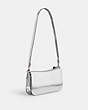 COACH®,PENN SHOULDER BAG IN SILVER METALLIC,Metallic Leather,Silver/Silver,Angle View