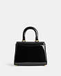 COACH®,SAMMY TOP HANDLE 21,Patent Leather,Small,Brass/Black,Back View