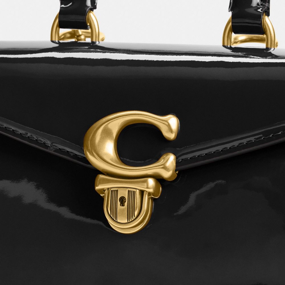 Luxury Mini Patent Leather Bag Women Lock Wallet Flap Stone
