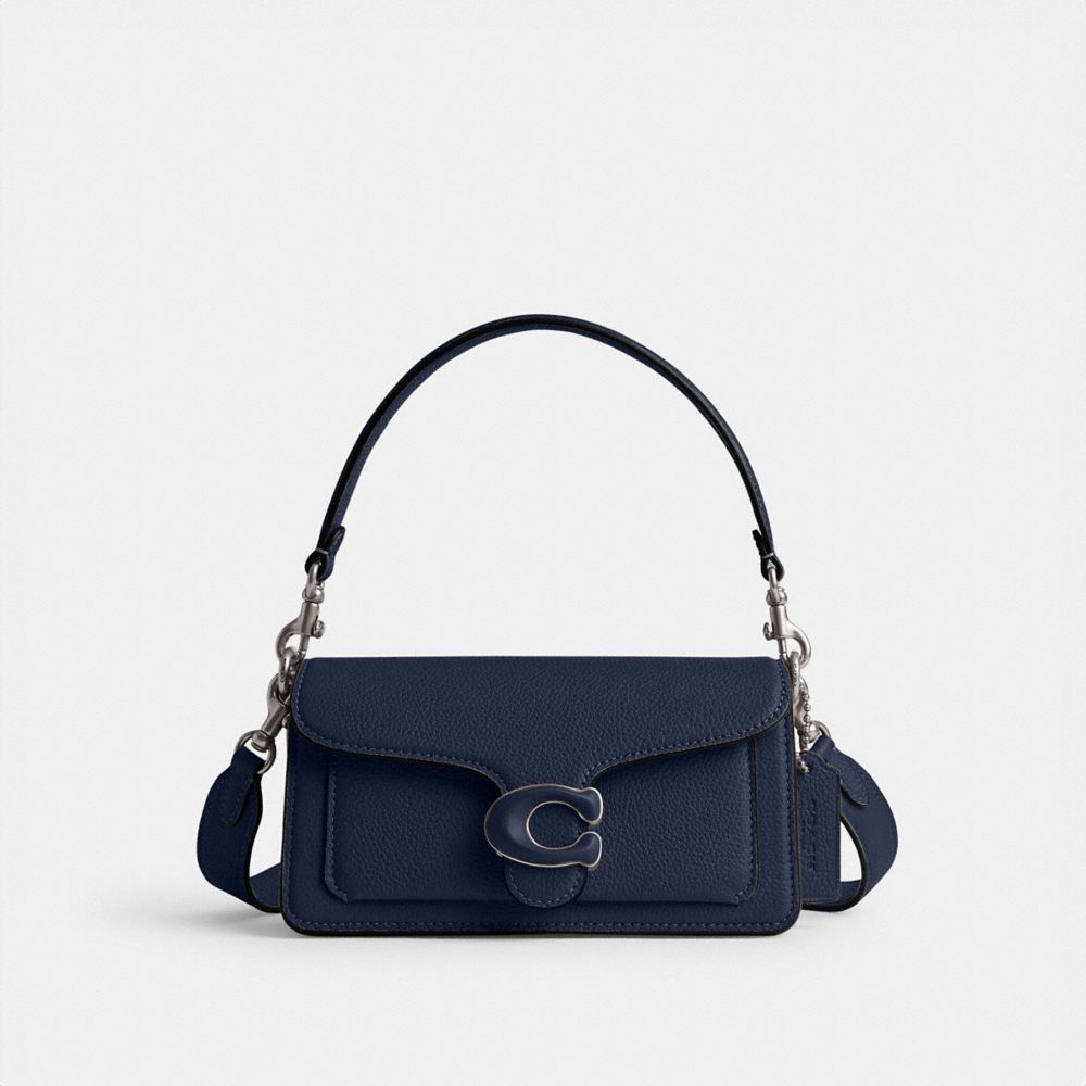 COACH®,TABBY SHOULDER BAG 20,Polished Pebble Leather,Small,Lh/Deep Blue,Front View