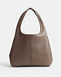 COACH®,LANA SHOULDER BAG,Polished Pebble Leather,Large,Brass/Dark Stone,Back View