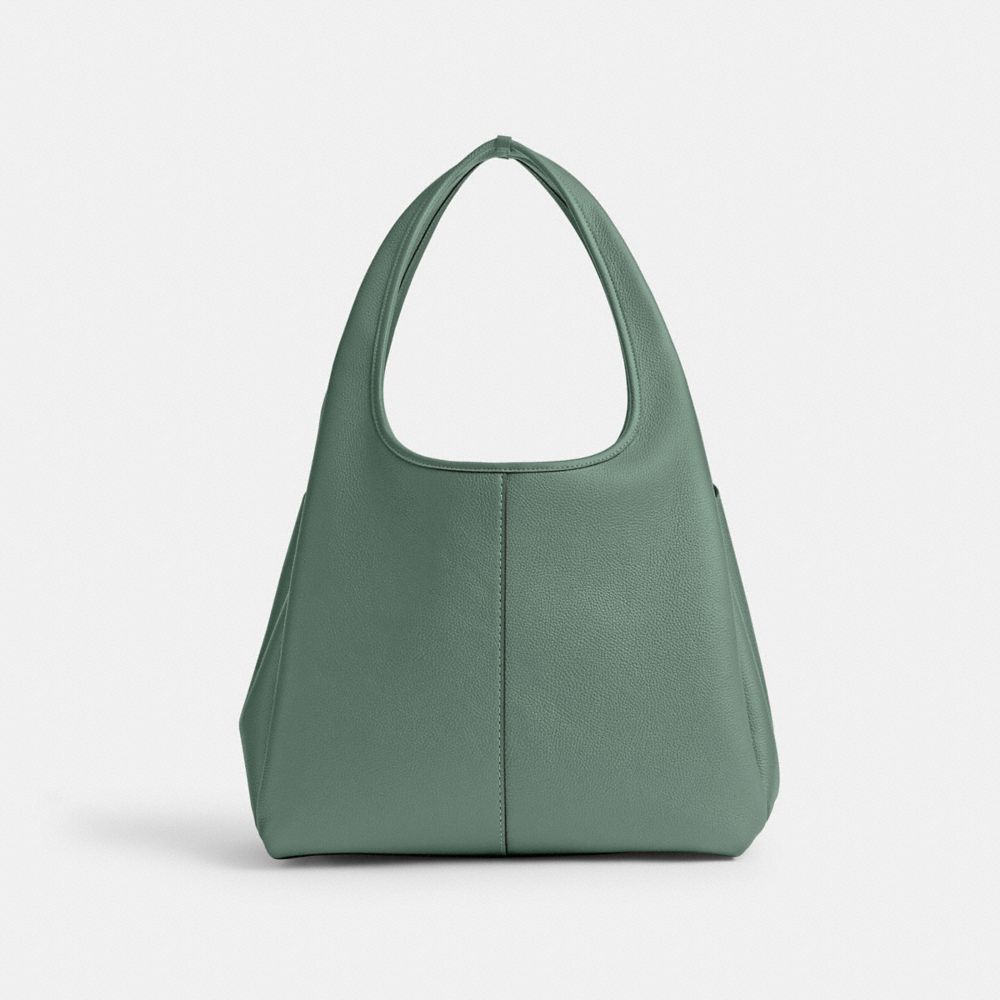 COACH®,Lana Shoulder Bag,Leather,Shoulder Bag,Metal,Logo,Embossed,Casual,Green,Back View