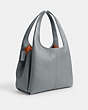 COACH®,LANA SHOULDER BAG,Refined Pebble Leather,Large,Silver/Grey Blue,Angle View