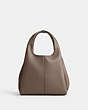 COACH®,LANA SHOULDER BAG 23,Refined Pebble Leather,Small,Brass/Dark Stone,Back View