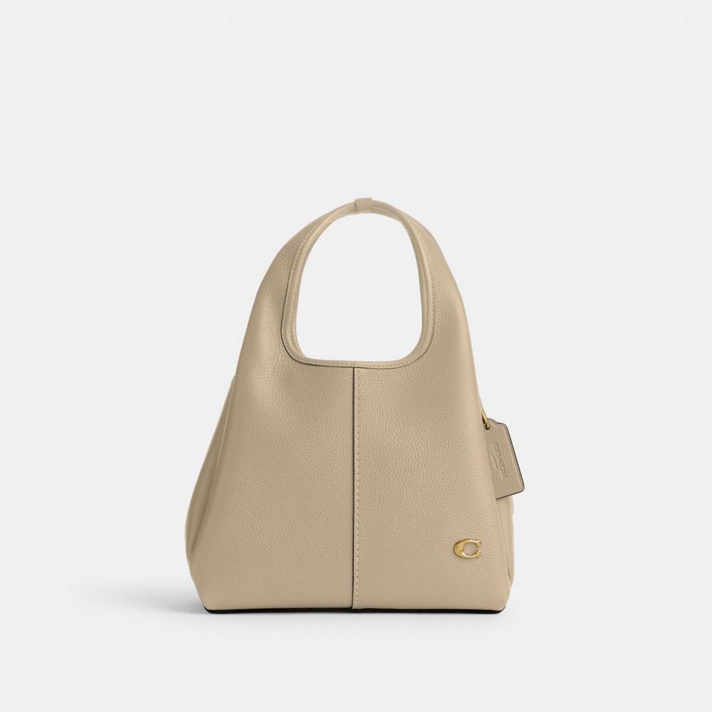 COACH®,LANA SHOULDER BAG 23,Refined Pebble Leather,Small,Brass/Ivory,Front View