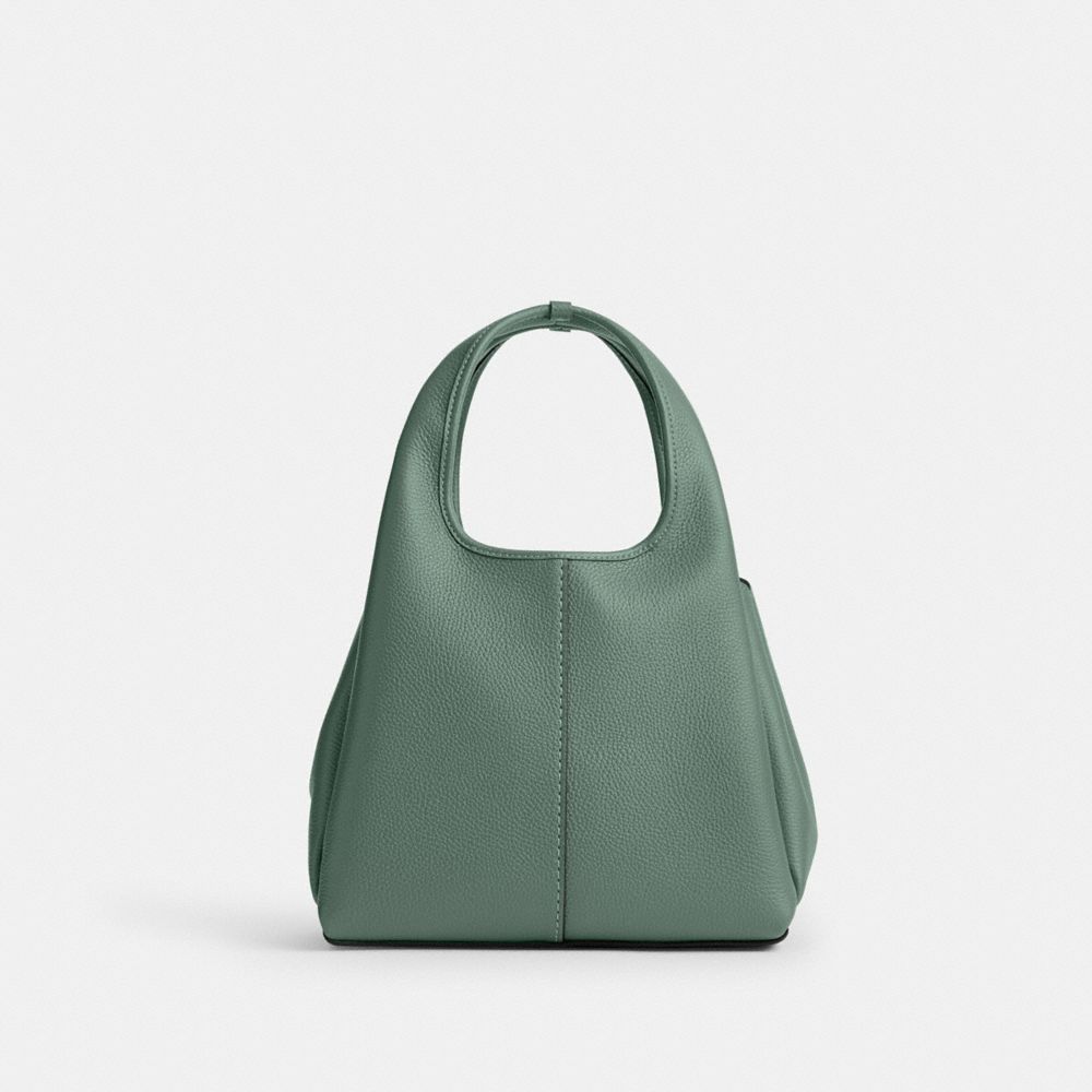 COACH®,Lana Shoulder Bag 23,Leather,Satchel,Metal,Logo,Compact,Casual,Green,Back View