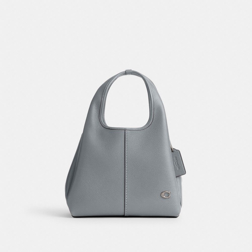 COACH®,LANA SHOULDER BAG 23,Refined Pebble Leather,Small,Silver/Grey Blue,Front View