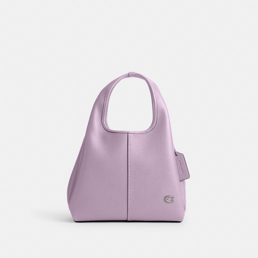 COACH®,LANA SHOULDER BAG 23,Refined Pebble Leather,Small,Silver/Soft Purple,Front View