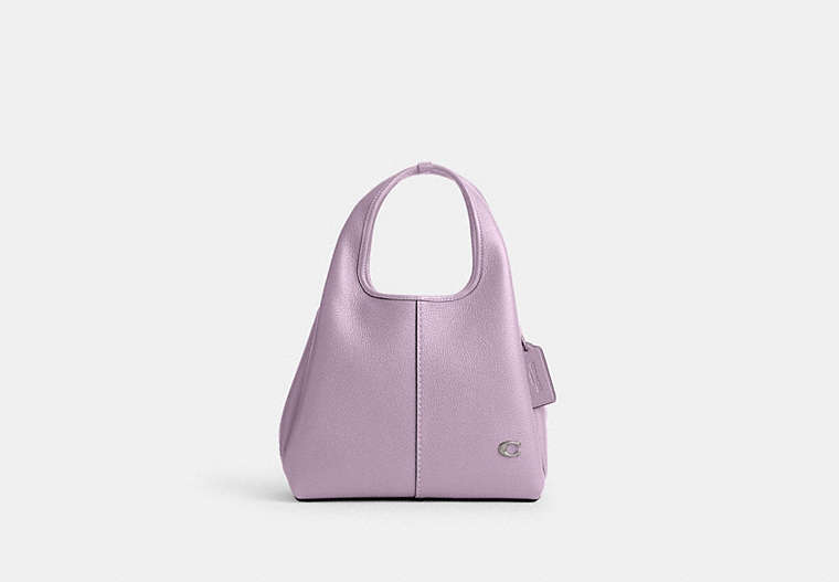 COACH®,LANA SHOULDER BAG 23,Refined Pebble Leather,Small,Silver/Soft Purple,Front View