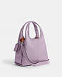 COACH®,LANA SHOULDER BAG 23,Polished Pebble Leather,Small,Silver/Soft Purple,Angle View