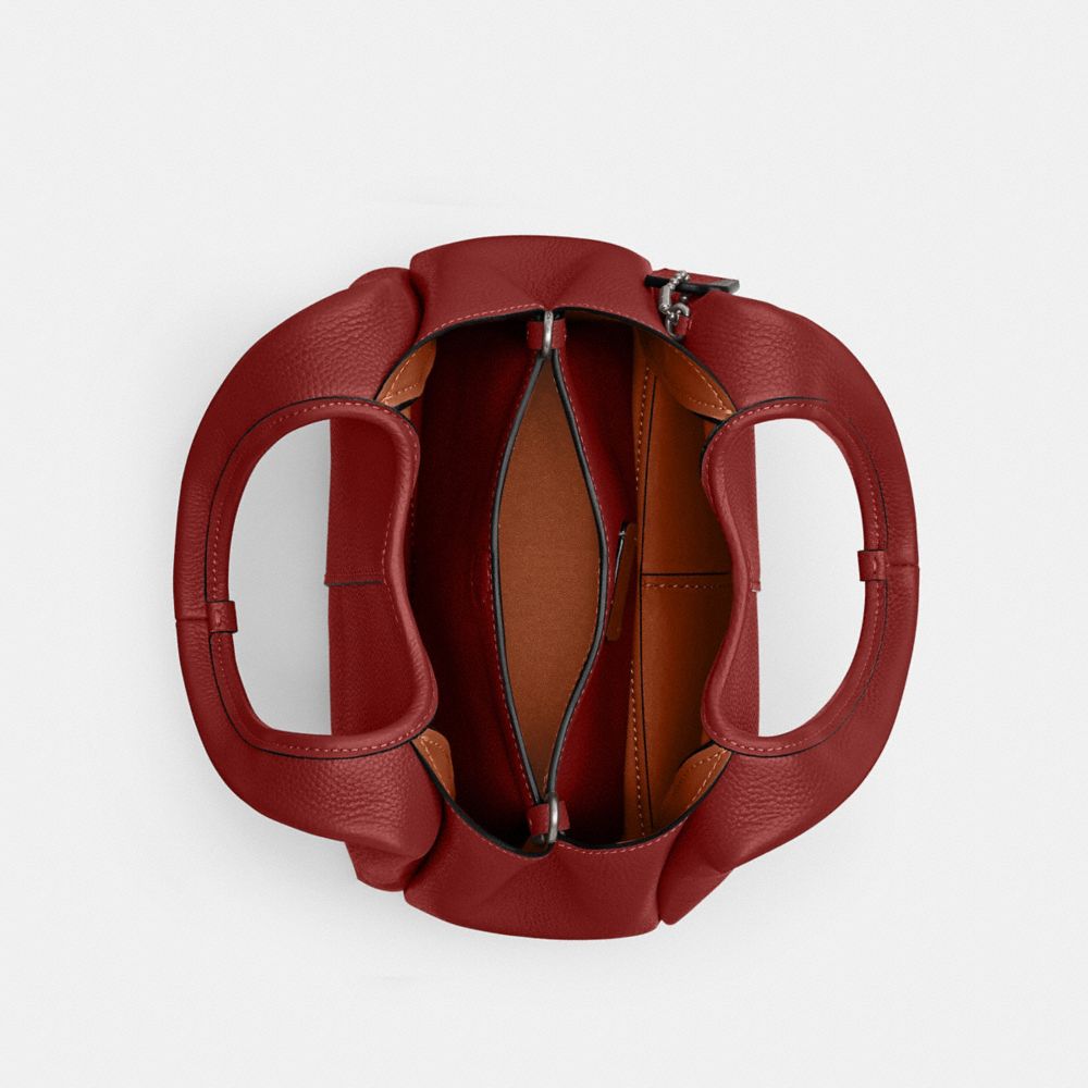 COACH®,Lana Shoulder Bag 23,Leather,Crossbody,Metal,Logo,Compact,Casual,Maroon,Inside View,Top View