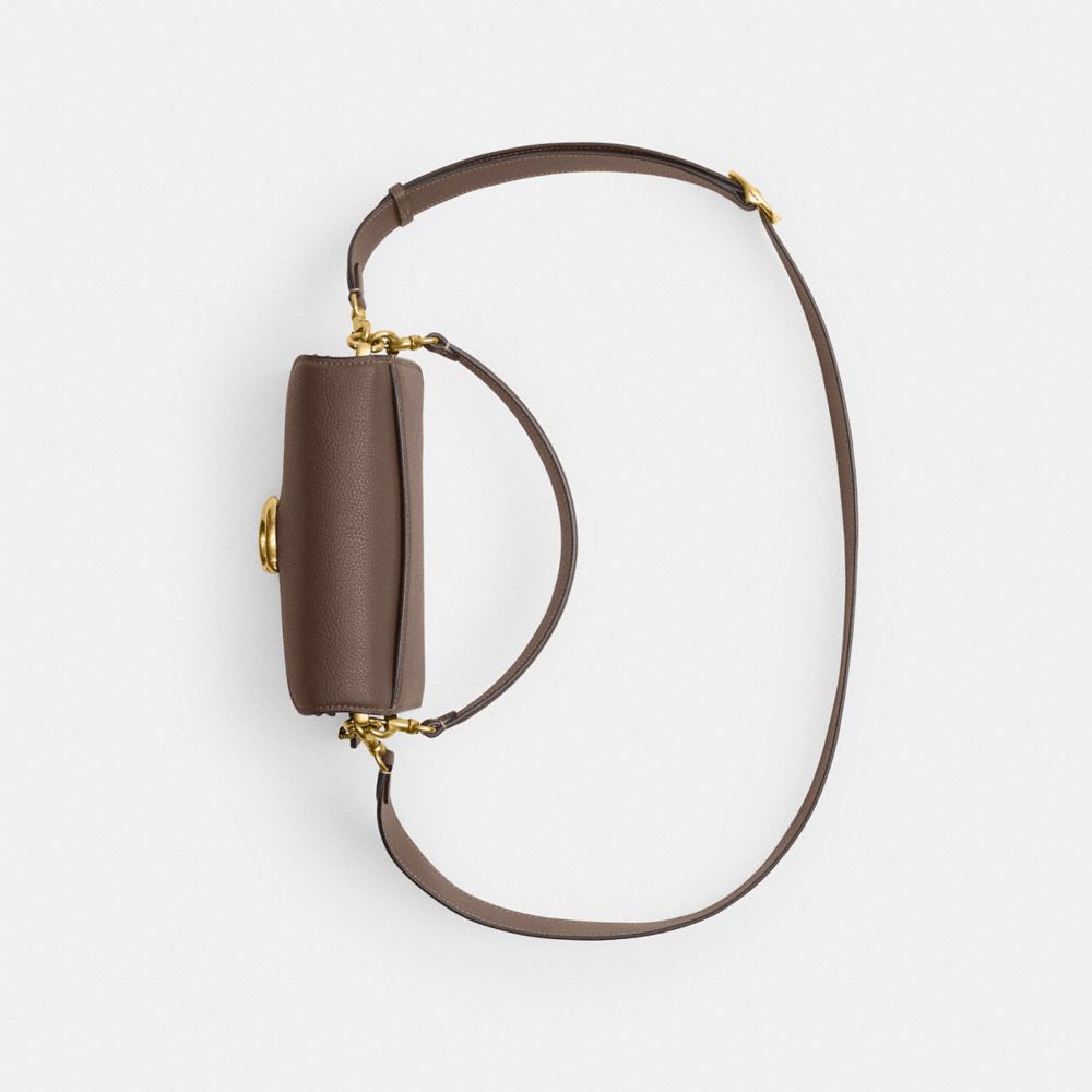 COACH®,Tabby Shoulder Bag 20,Leather,Shoulder Bag,Logo,Metal,Gusset,Gunmetal,Day Party,Brown