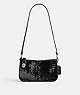 COACH®,PENN SHOULDER BAG WITH SEQUINS,Calf Leather,Mini,Silver/Black,Front View