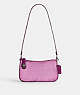 COACH®,PENN SHOULDER BAG WITH SEQUINS,Calf Leather,Silver/Dark Magenta,Front View