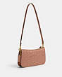 COACH®,PENN SHOULDER BAG IN SIGNATURE LEATHER,Patent Leather,Mini,Brass/Cappuccino,Angle View