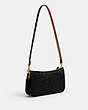 COACH®,PENN SHOULDER BAG IN SIGNATURE LEATHER,Patent Leather,Mini,Brass/Black,Angle View