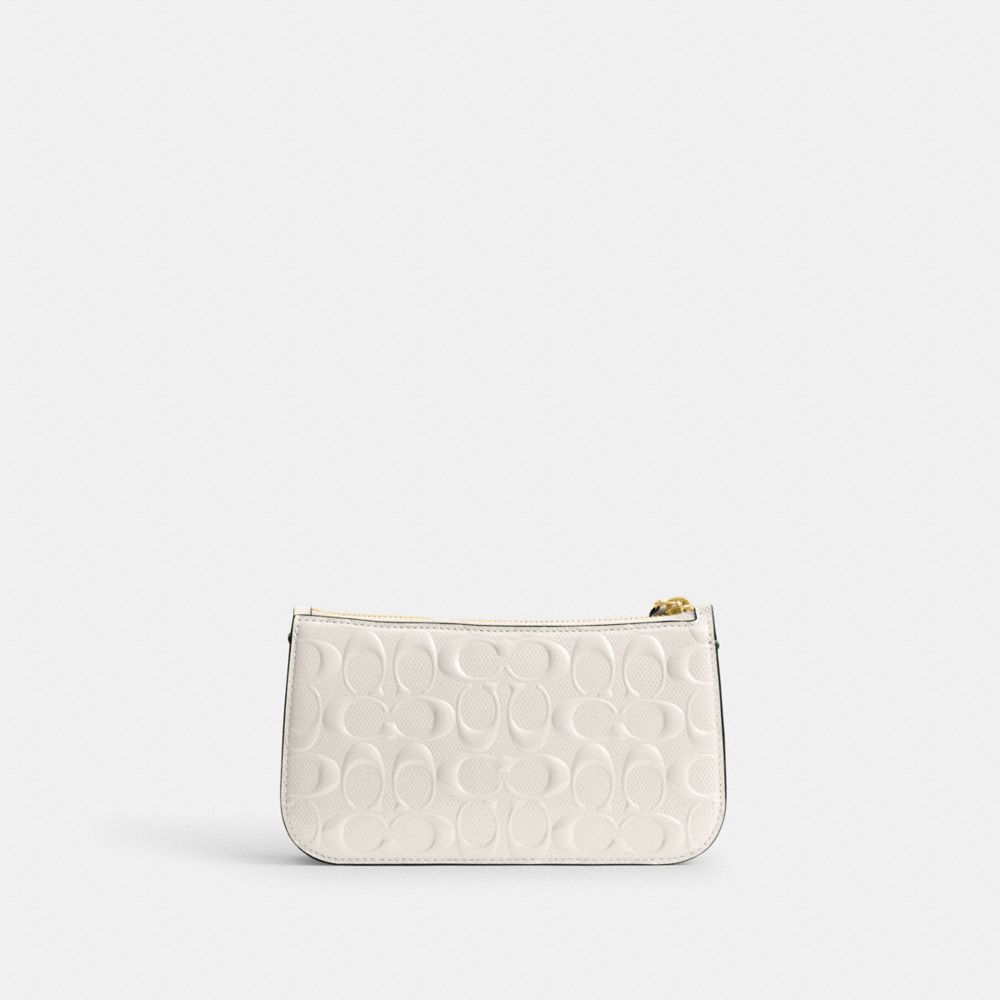 COACH®,Penn Shoulder Bag In Signature Leather,Leather,Shoulder Bag,No Embellishment,Day Party,White,Back View