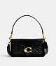 COACH®,TABBY SHOULDER BAG 26 IN SIGNATURE LEATHER,Patent Leather,Medium,Brass/Black,Front View
