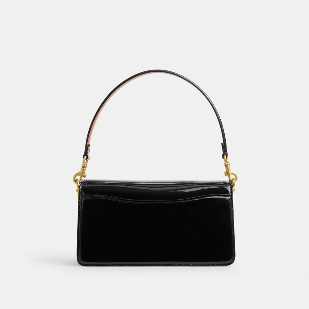 COACH®,TABBY SHOULDER BAG 26 IN SIGNATURE LEATHER,Patent Leather,Medium,Brass/Black,Back View