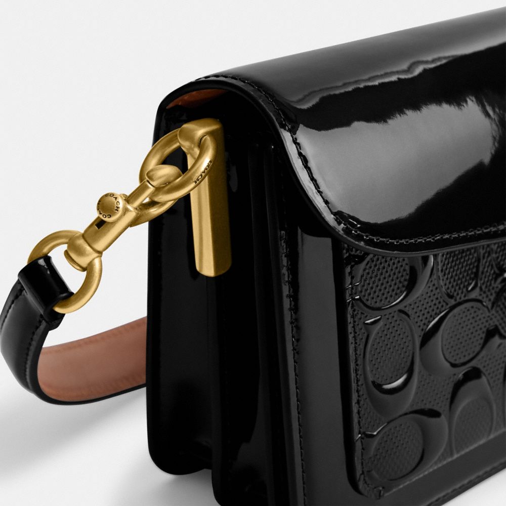 Coach, Bags, Coach Black Leather Clutch Gold Chain