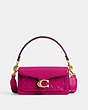 COACH®,TABBY SHOULDER BAG 20 IN SIGNATURE LEATHER,Patent Leather,Small,Brass/Magenta,Front View